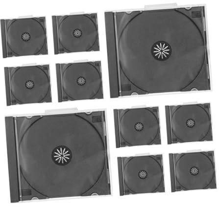 Generico 10pezzi Custodie Per Cd Trasparenti Slim Da Pz Vassoio Per Archiviazione Musica Ufficio Protezione Eccellente Da Graffi