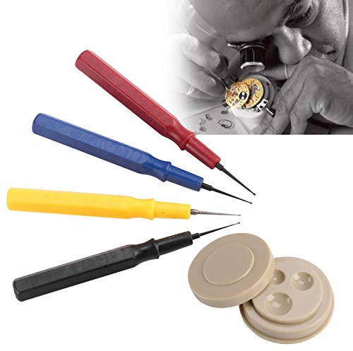 ULEZUAR Uhrenöl-Werkzeug, Öler, Kunststoff, Uhrenreparaturset, Uhrenölstift, Uhrmacher-Reparaturwerkzeug, professionelles Uhrenöler-Set, 1 Ölbecher, 4 Ölstifte, Sortimentsset, Uhrenöl und Uhrenölbox