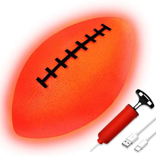 JRD&BS WINL Leuchtender Fussball für Kinder Wiederaufladbare LED Fußballspielzeug Festival Geschenke für Jungen und Mädchen im Alter von 8-12 EIN glühender Ball in der Dunkelheit (Orange)