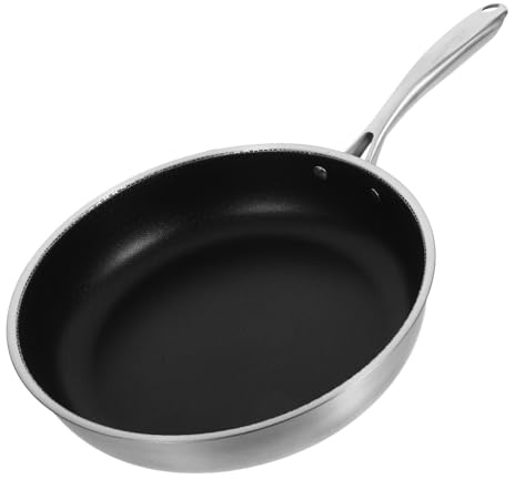 Garneck Padella Acciaio Con Fondo Nido d Antiaderente Per Induzione Leggera e Resistente Alla Corrosione Per Friggere Uova e Bistecche Con Ridotto Consumo Di Olio