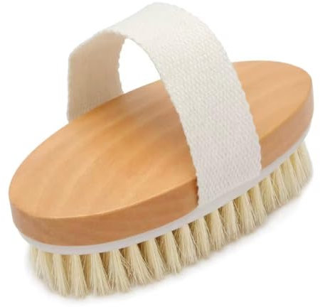 Oona Nami Style - Spazzola Esfoliante Corpo a Secco in Legno Naturale – Setole di Cinghiale per Dry Brushing, Detox Pelle, Anticellulite, Stimola Circolazione, Rimuove Cellule Morte
