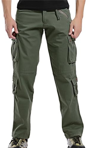 Freizeithose Herren Lang Stretch Outdoorhose Taktische Hose Trekkinghose Loose Fit mit Kordelzug Jagdhose Arbeitshose Securityhose Cargo Pants Men Baumwollehose