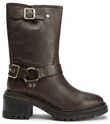 SOLE Bottes de motard grunge, marron, 38 EU