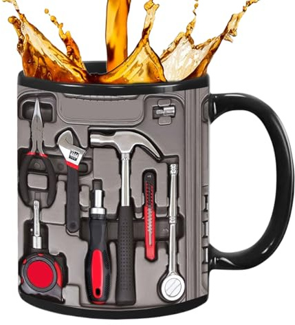 Genikeer Taza De Cerámica Para Café, Vajilla Para Bebidas Con Diseño Novedoso De Mecánico, Tazas Para Café Con Estilo, Para Mujeres Y Hombres, Para Uso En La Noche, Cocina, Viaje, Trabajo,