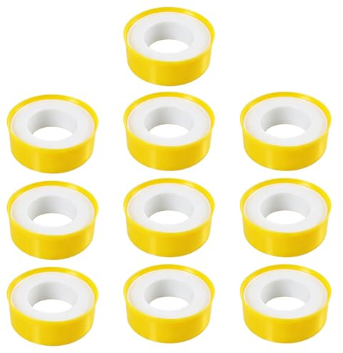Kaelaxroy Lote de 10 Cintas PTFE 15m x 15mm x 0,075mm Teflón Sellado Roscas Fontanería Calefacción Gas Resistencia -60°C a +240°C Raccordes Agua