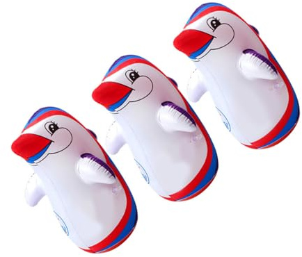 PHENOFICE 3 Stück Aufblasbare PVC Pinguin Spielzeuge Kreatives Cartoon Wackelspielzeug für Einzigartiges Ventilations und Kippspielzeug für Drinnen und Draußen