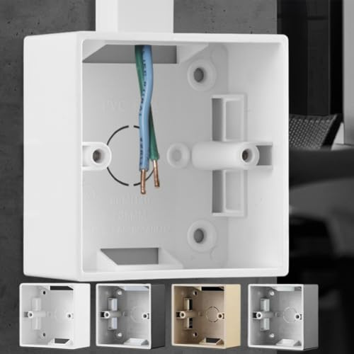 Lagomloot Aufputzdose für Ethernet-Blenden, 86 x 86 x 40 mm, PVC-Wand-Backbox mit Kabelmanagement, kompatibel mit Netzwerkdosen