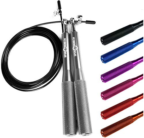 Sporttrend 24® Springseil mit Kugelgelenk und Längen verstellbar in verschiedenen Farben | Speed Jump Rope, Stahlseil zum Boxen, Ausdauertraining
