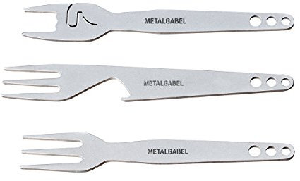 Metalgabel Set - 3 Pommesgabel aus Edelstahl - Für jeden Anlass die richtige Gabel