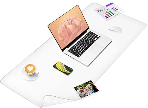 Transparente Schreibtischunterlage | rutschfest | Runde Kanten | 90 * 40 cm| Schreibmatte | PVC Schreibtischmatte | Textured | Desk Pad Mat für Büro- und Computertisch