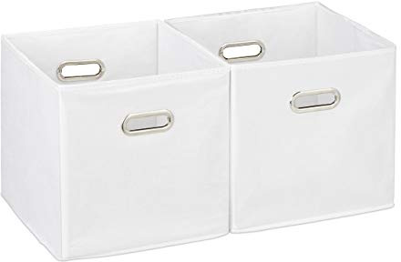 Relaxdays Aufbewahrungsbox 2er Set, ohne Deckel, mit Griff, faltbar, Stoffbox quadratisch, 30 cm | faltbar, Stoffbox quadratisch, 30 cm