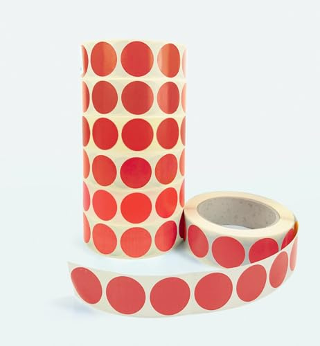 Print&Stick | Bunte Markierungspunkte Klebepunkte 40 mm - Rot - 1000 Etiketten