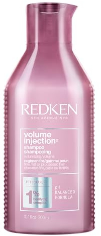 Redken Volume Injection Shampoo | Lightweight Volume Shampoo For Fine Hair | Adds Volume, Lift, and Body to Flat Hair | Soft, Shiny Finish | Paraben Free