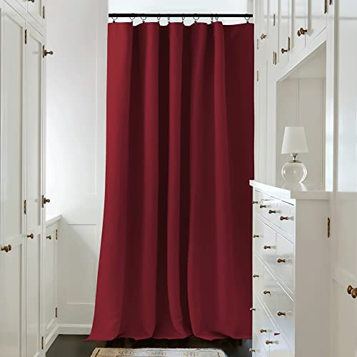 NICETOWN Room Divider Curtain, Blackout Blinds for Sliding Glass Door, Outside Curtains for Patio, Wide Width Drapes for Living Room (Burgundy Red, 70 inches Wide x108 Long, 1 Piece)