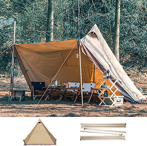 Campingzelt Familienzelt Baumwolle, 4-6 Personen Pyramide Runde Glockenzelt Baumwolle Jurte Glockenzelt Wasserdicht für Alle Jahreszeiten Glamping Family Outdoor Camping