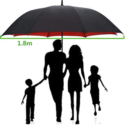 HQL Riesiger Golfschirm Schwarz, 78 Zoll Übergroßer Regenschirm, XXXL Herren Business Long Stick Regenschirm, Outdoor Sport Angelschirm, Großer Sonnenschirm Sonnenschirm