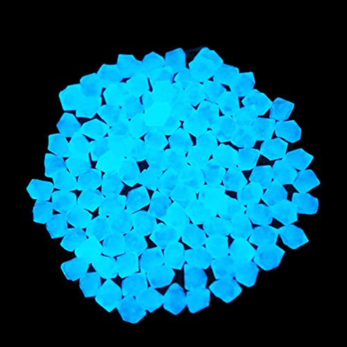300Pz Pietre Luminose da Giardino Colore Verde Blu Pietra Luminosa per Acquari Luminosi Terrari Giardini Vetrine Piante Vialetti Prati e Laghetti(13-17MM,Blu)