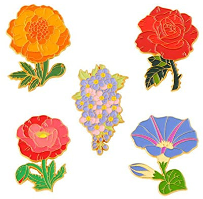 A Hundred Flowers Bloom Enamel Pin Custom Poppy, morning glory, chrysanthemum Brooch Bag Lapel Pin Badge Jewelry Gift