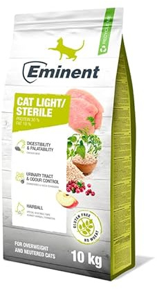 Eminent Cat Light/Sterile | High Premium kattmat glutenfri | torrfoder för överviktiga och kastrerade katter 10 kg