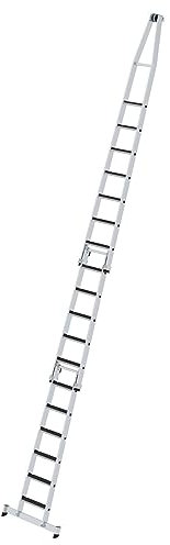 PROREGAL Stufen-Glasreinigerleiter-Satz mit nivello®-Traverse und Clip-Step R13 | 3-teilig | Leiter, Teleskopleiter, Trittleiter, Bockleiter, Sprossen-Doppelleiter