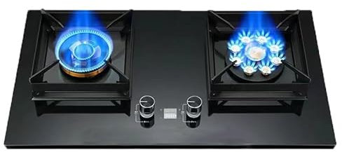 Propane Stove,Double Burner Portable Propane Stove,Tempered Glass Gas Cooktop,Maximum 24566.4BTU Suitable for Kitchen Apartments and RV (Color : NG, Size : Style 3)