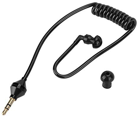 Auricolare Monaural Tubo d'Aria Anti-Radiazione Mono Earphone Telefono Cellulare Nero Cablato Mono Cablato, Auricolare Leggero di Lunga Durata per Clip Senza Fili Auricolare Spirale Cuffie in-Ear