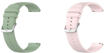 Silikon Armband für Amazfit Bip 5/Amazfit Pace/Balance, 22mm Wasserdichte Weiche Ersatzriemen, Weiches Silikon Ersatzarmband Uhrenarmband Sportarmband für Damen Herren, Z-Rosa/Grün