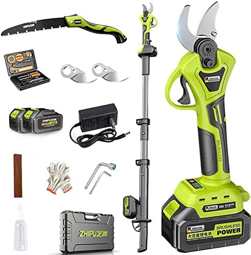 DIIDIIFF Cesoie elettriche da potatura Forbici per Rami Potatore con Asta di prolunga 160-240 cm Forbici elettriche telescopiche Diametro di Taglio 40/50 mm, 40 mm-Batteria*2