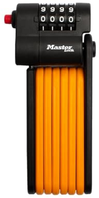 Master Lock Orange Hardened Steel Link Folding Bike Lock, Heavy Duty Anti-Theft Bicycle Lock with Customizable Combination, 2-1/2ft (80cm) Length x 0.15 in (4 mm), 8336EC
