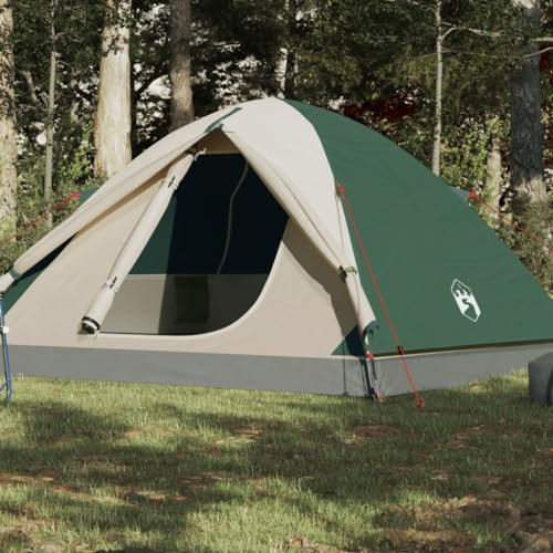 Tino Tech Kuppel-Campingzelt 3 Personen Outdoor Tent Gruppenzelt Familienzelt Große Wurfzelt Festivalzelt Wurfzelte für Familie Trekkingzelt 240x217x120 cm Polyester&PE Grün