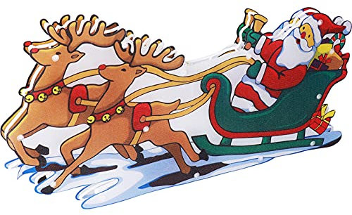 Hiraith LED-Dekoleuchte, Weihnachtsmann-Muster, Warme Weihnachts-Ambientelampe mit Saugnapf-Installation für Zuhause, Schlafzimmer, Weihnachtsfeier mit PVC-Material