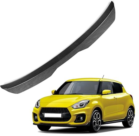 KizmiQ Auto Heckspoiler,ABS Dachspoiler Kofferraum Kofferraumspoiler für Suzuki Swift 6 Sport 201802019 2020 2021 2022 2023 2024 Lippe Styling Spoiler Flügel Tuning Zubehör,B/Carbon Fiber