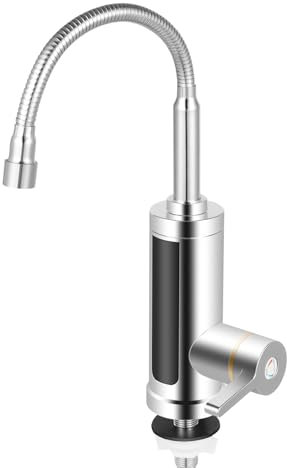 Robinet électrique de cuisine avec chauffe-eau instantané chauffant 360° 3 kW pour salon, garage, lavabo, cuisine, appartement