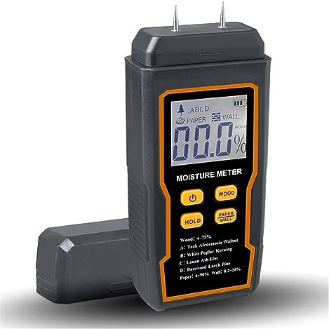 Misuratore di umidità, Misuratore Umidità Muri, Rilevatore di umidità del misuratore di umidità del legno Rilevatore di umidità'ago portatile for cartongesso carta da parati for legna da ardere , per