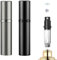 JAONLD Atomizador Perfume,2 Piezas Mini Perfumes Atomizador Recargador de Perfume,Frasco Perfume Recargable para Salir de Noche,Viajar,Fiestas,Cita(5ML,Negro,Gris)