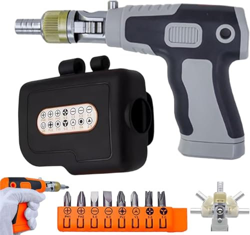 16-in-1 Multi Screwdriver Set,Multi Angles Electric Screwdriver Gun with Magnetic Bit,Comprehensive Screwdriver Set with 14 Various Sizes for Professionals,Home and DIY (Gray)