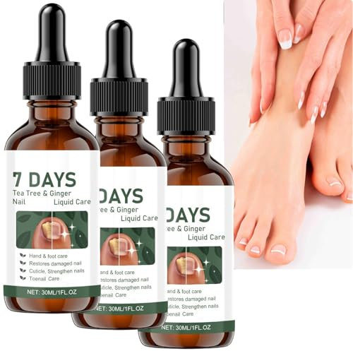 7 Days Ginger & Tea Tree Nail Liquid Care, Repair Kit with Cuticle Oil Pen for Damaged/Weak Nails, Growth Serum & Strengthener for Toenails & Fingernails, Care Nourishing care oil (3pcs)