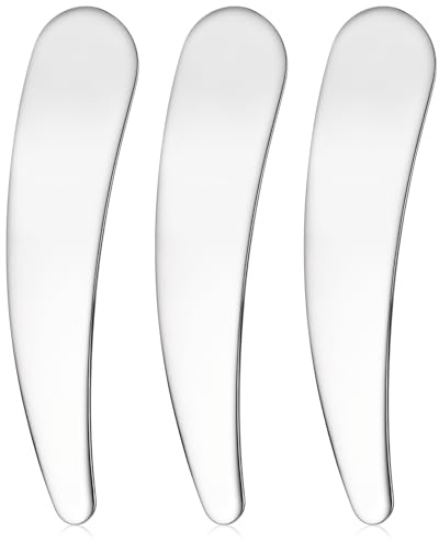 Mini Spatula for Cosmetics, 3Pcs Reusable Washable Skincare Spatula Portable Stainless Steel Makeup Spatulas Beauty Accessories for Mixing Sampling Plant Skin Care Eye Cream