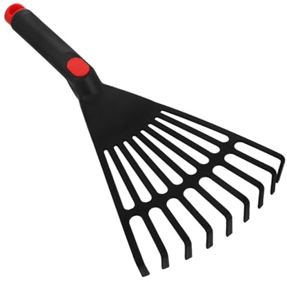 WOONEKY Rastrillo Pequeño de Jardinería de Plástico Resistente para Herramienta Manual para Jardín Uso Parterres y Césped Diseño Ergonómico y Duradero