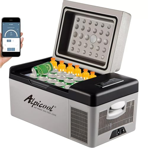otmechl Refrigerador de coche automático 20L refrigerador portátil del congelador del compresor 12V refrigerador de viaje rápido al aire libre del picnic