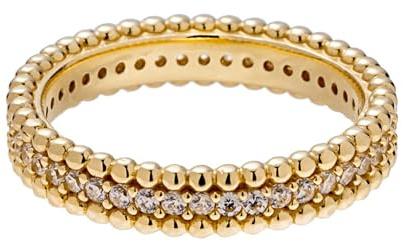 Ayoiow Ring Damen Echt Gold, Kugelkanten Reihe Diamanten Diamant Vorsteckring 585 Gold, Gelbgold Damen Ring Verlobung