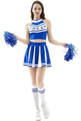 USOHJZ Disfraces especiales de moda verano, uniformes animadoras y for presentaciones escénicas Para Actuaciones(Blue,L)