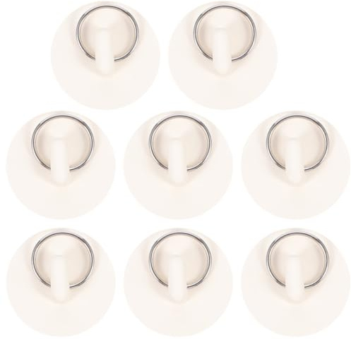 Zerodeko 8pcs White Rubber Drain Stoppers for Kitchen Sink and Bathtub, Small Size 27-35mm Washbasin Plug with Pull Ring, Tub Stopper for Bathroom Drain