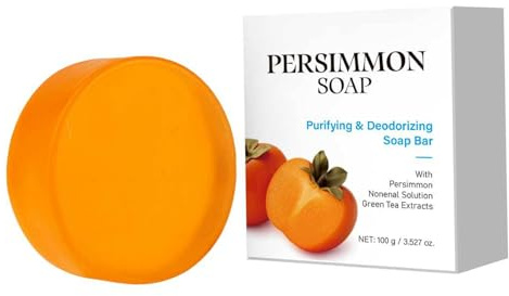 Sapone al cachi per l'odore del corpo - Saponetta al cachi giapponese con tè verde, saponi deodoranti per la pulizia rinfrescante per l'odore del corpo