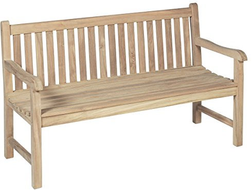 Gravidus Hochwertige Teakbank 3-Sitzer Sitzbank für Garten Terrasse Wetterfest und stabil