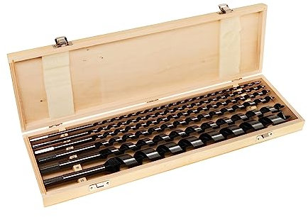 Weischer® - Schlangenbohrer Set | 5-tlg. Holzbohrer Spiralbohrer Ø 8-16 mm | 460 mm Länge | Gewindespitze für präzise Bohrung | 6-Kant-Schaft | Weich- & Hartholz | stabiles & bruchfestes Set