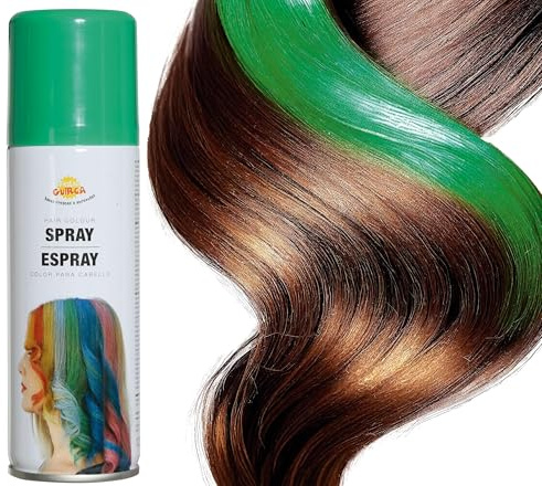 FIESTAS GUIRCA | Haarspray zum Schminken (125 ml) - Farbiges Spray für Halloween-Kostüme, Karneval, Geburtstagsfeiern und andere Festlichkeiten - Für alle Nutzer
