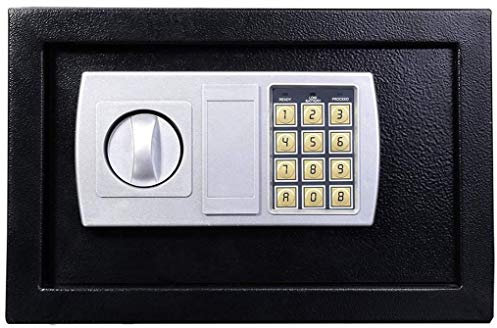 Tresor Möbeltresor mit Doppelbartschloss, Feuerfest Boden-Wandtresor Wandsafe 31x20x20cm, 2 x Schlüssel & Befestigungsschraube, Schwarz