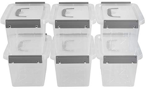 Joyeen Plastic Small Boxes, Clear Storage Boxes with Lids Set of 6