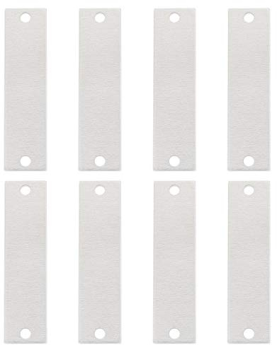 BENECREAT 30 Pack Aluminium Stamping Blank Tag Rechteck Links Mit 2 Löchern Und Aufbewahrungsbox Für Halskette Armband Hundemarken Machen